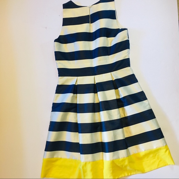 Eliza J Navy, White & Yellow Stripe Fit & Flare - Picture 4 of 4